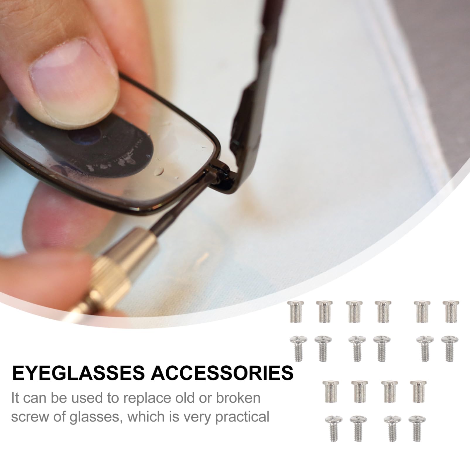 Gatuida 2 Sets Glasses Repair Kit with Replacement Screws, Nose Pads & Tools - Metal Sunglasses & Eyeglass Frame Accessories for DIY Fixing at Home, Office or Travel