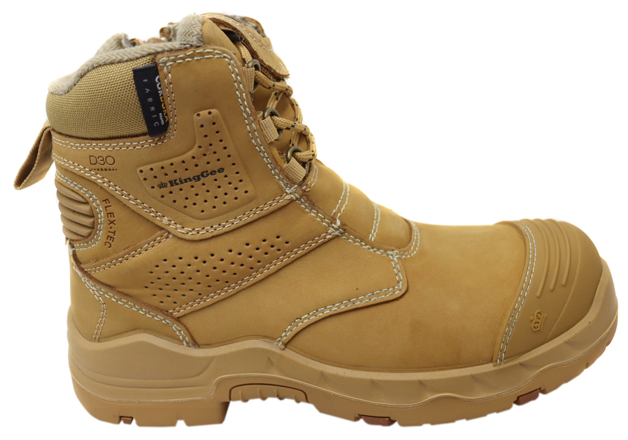 KingGee Bennu Pro 6 Women's Leather Comfortable Work Boots - Wheat Color - Durable Safety Shoes for Construction, Gardening & Outdoor Work