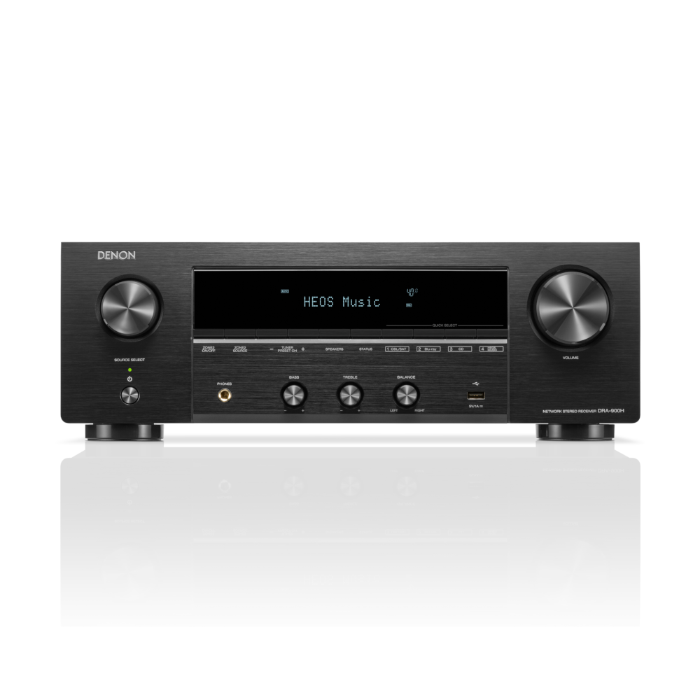 Denon DRA-900H 2-Channel Network Stereo AV Receiver with HEOS Built-in | Hi-Fi Audio Streaming, Bluetooth, AirPlay 2 | Perfect for Home Theater & Music Listening