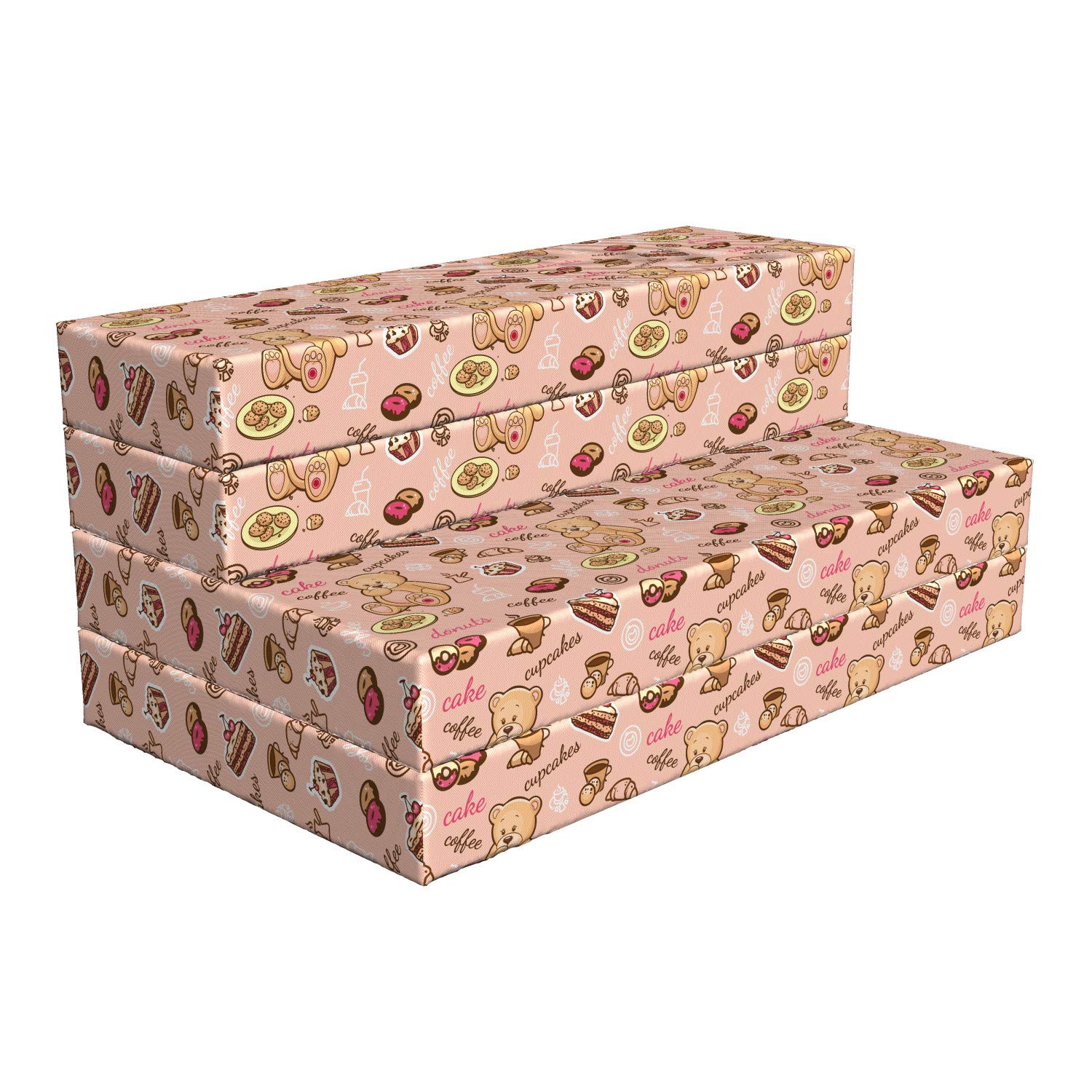 Ambesonne Dessert Themed Foldable Mattress - Cupcakes, Cookies & Donuts Print, 78.7