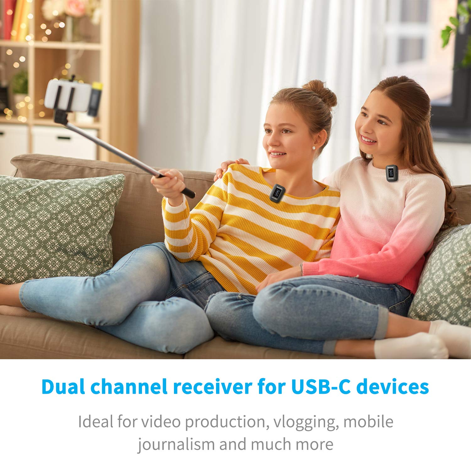 Saramonic Blink500 Pro B6 Dual Wireless Lavalier Microphone System with USB-C for Samsung Galaxy, Huawei, Google Pixel - Perfect for YouTube Videos, Facebook Live, Vlogging & Professional Streaming