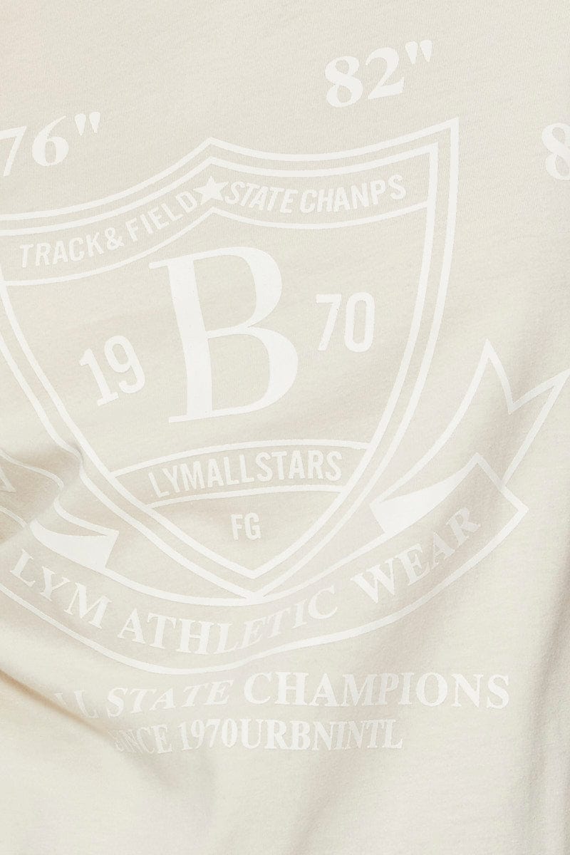 Stylish Beige Graphic T-Shirt for Men & Women - Soft Cotton Short Sleeve Tee - Casual Summer Outfit & Streetwear Fashion