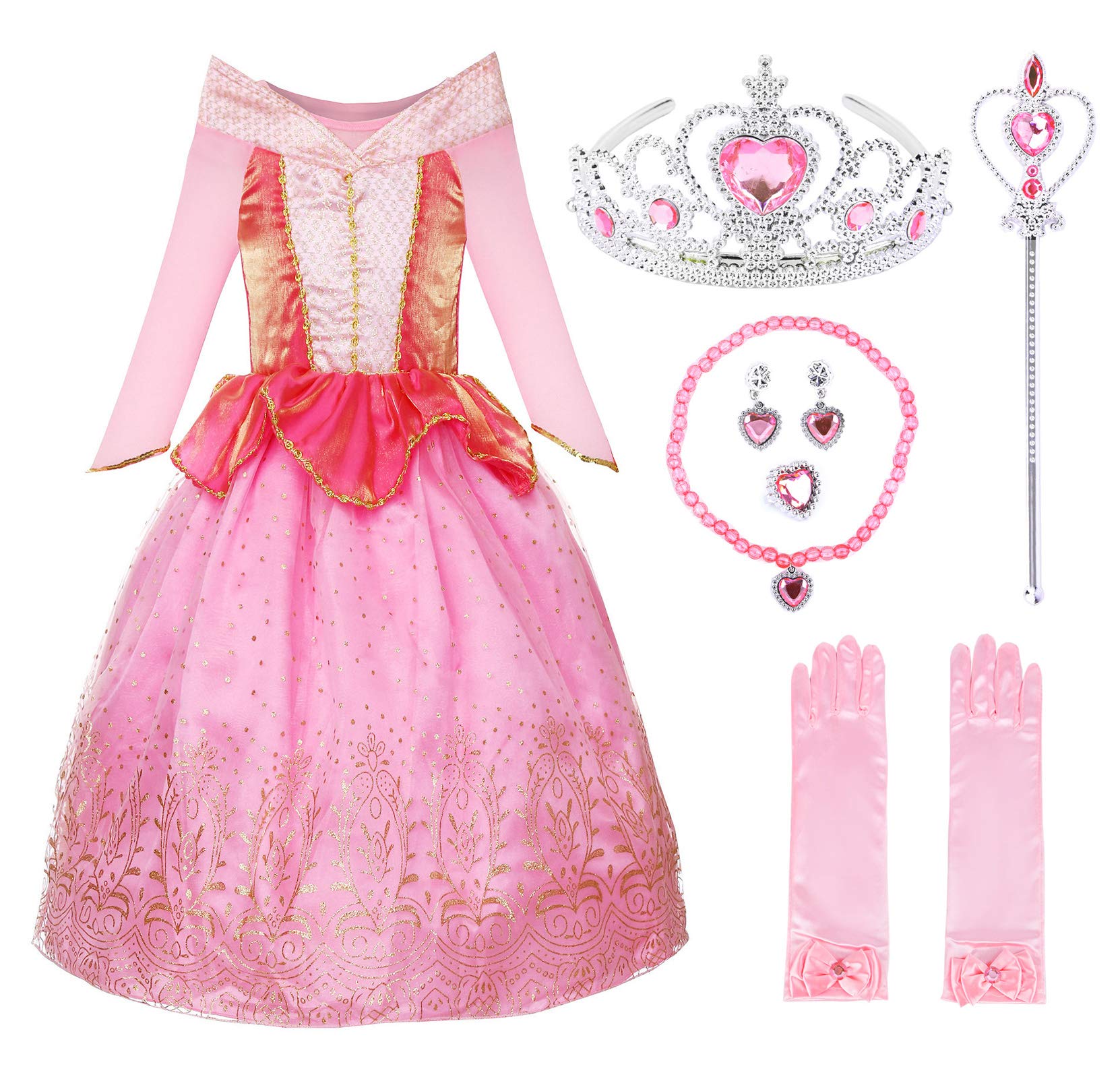 JerrisApparel Girls Princess Costume Dress for Pageants, Parties & Special Occasions - Elegant Fancy Dress for Birthday, Halloween & Dress-Up Play