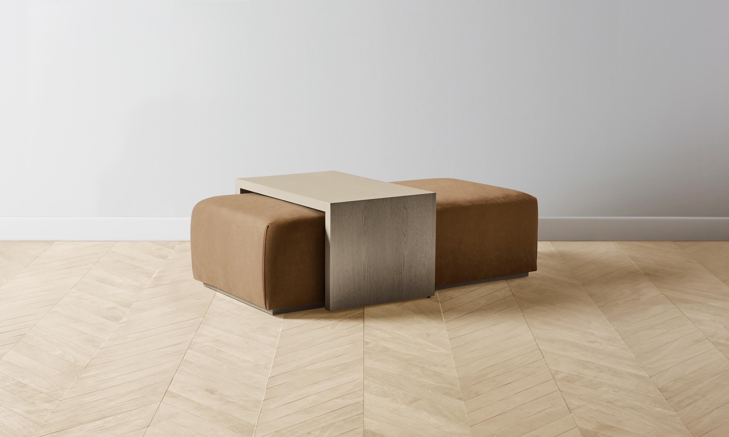 The Bowery Ottoman - Performance Velvet Upholstered Storage Bench in Cider Color | Perfect for Living Room, Bedroom, or Entryway Seating & Storage