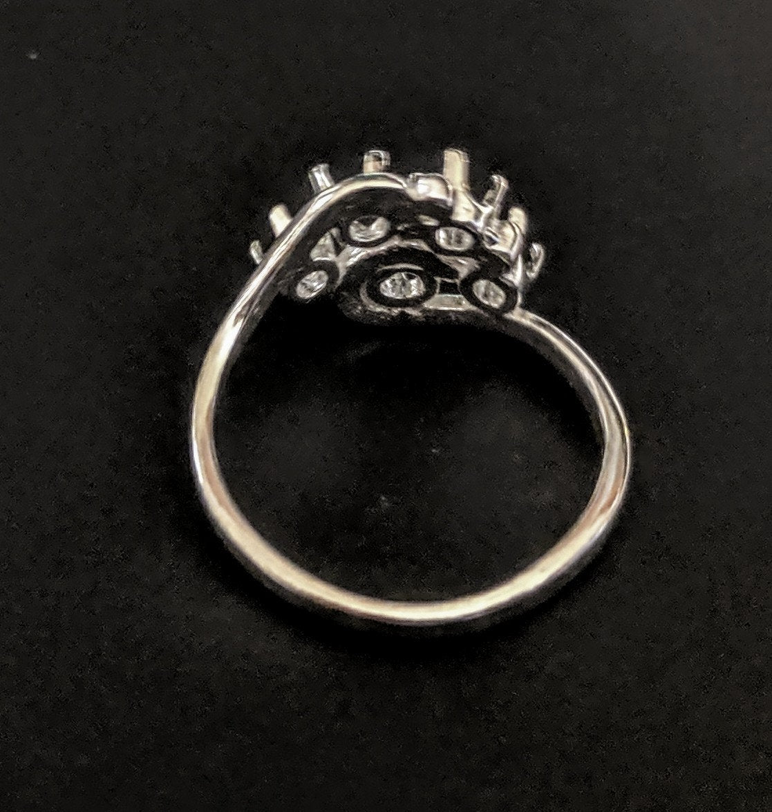 Solid Sterling Silver or 14K Gold Four Stone Cluster Women's Pre-Notched Ring Size 6-8 | Engagement, Wedding, Anniversary Jewelry Gift for Her