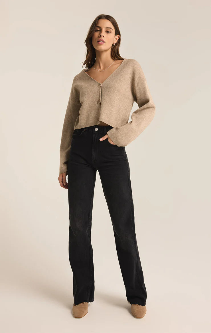Z Supply Estelle Cardigan in Oatmeal Heather - Soft Knit Open Front Sweater for Women | Perfect for Fall Layering, Office Wear & Casual Outfits