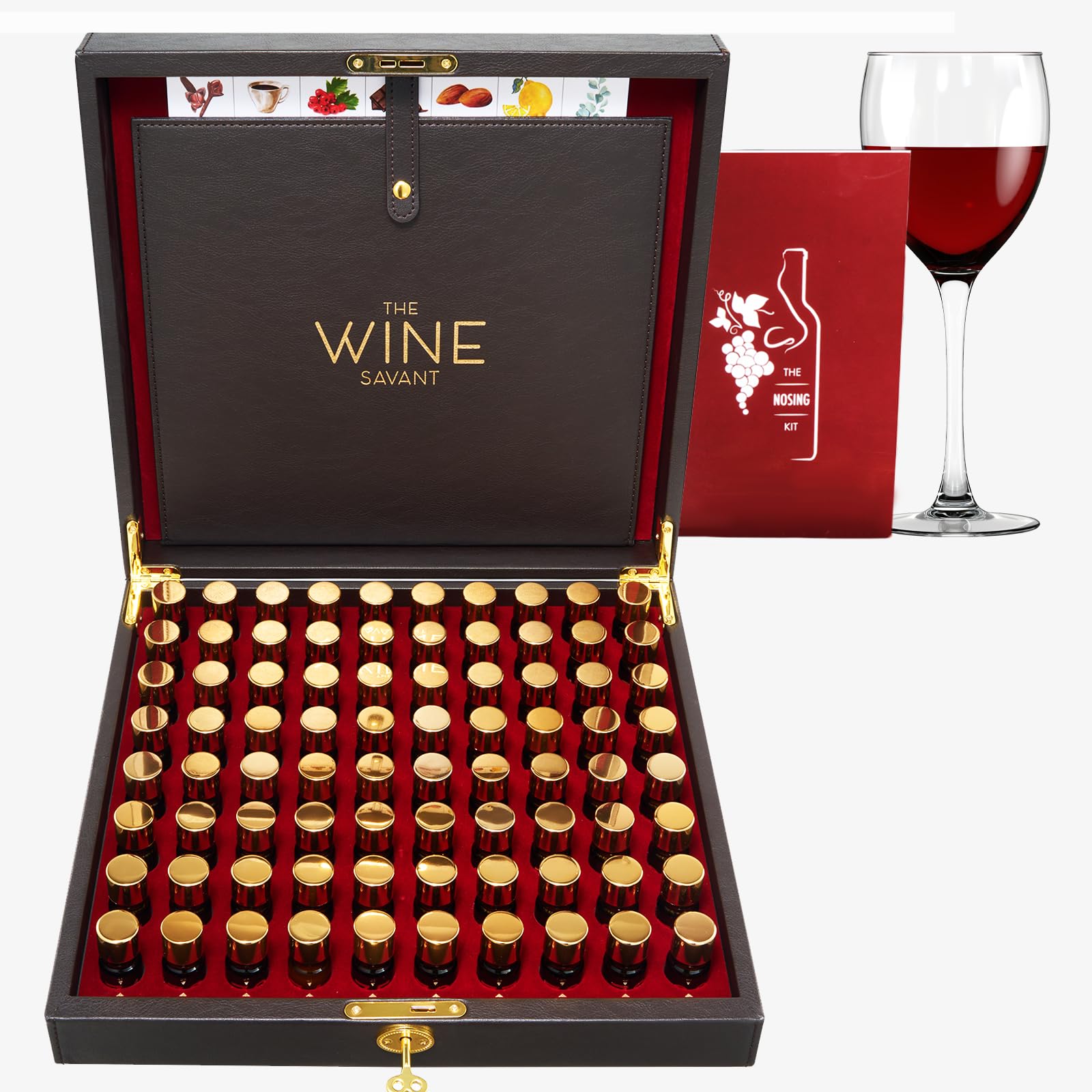 Premium Wine Aroma Kit - 80 Essential Scents for Red & White Wine Tasting | Sommelier Training Set with Educational Book & Accessories | Perfect Gift for Beginners, Wine Enthusiasts & Holiday Parties | Enhance Your Wine Knowledge & Host Memorable Tasting Events