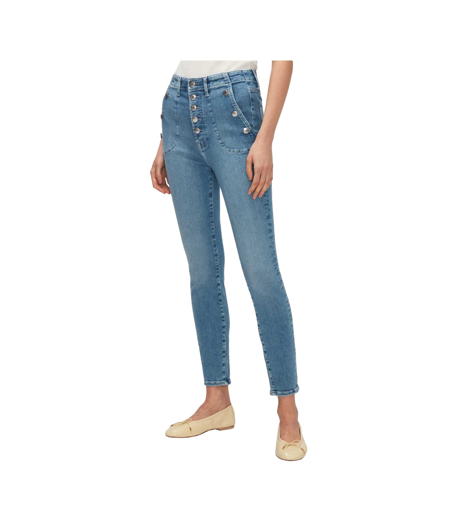7 For All Mankind Women's Portia Floral Print High Waist Skinny Jeans - Stylish Stretch Denim Pants for Casual Wear & Night Out