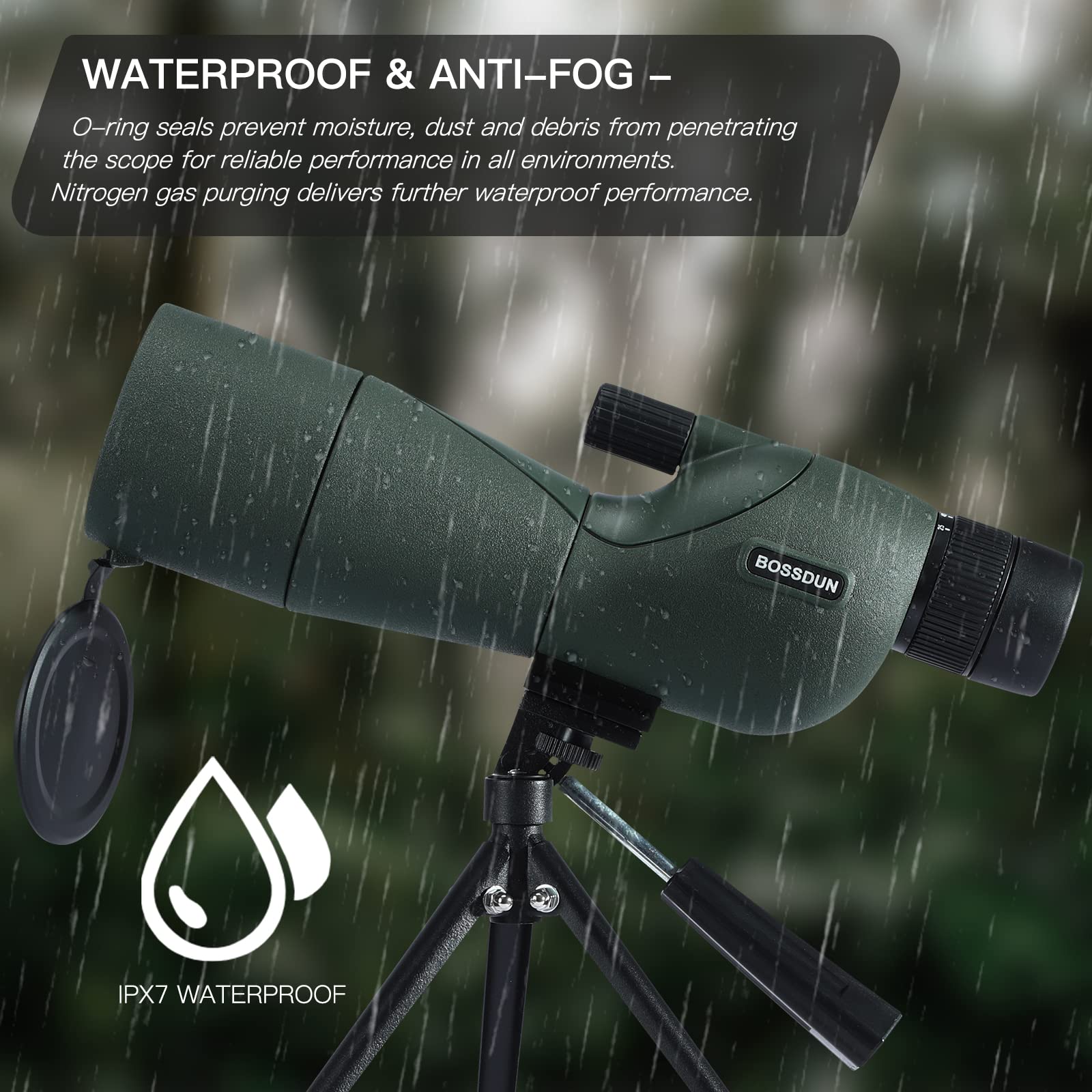 25-75x60 High Power Spotting Scope for Hunting & Shooting - Waterproof BAK4 Prism Telescope with Tripod & Phone Adapter - Ideal for Target Practice, Bird Watching, Wildlife Observation & Outdoor Adventures