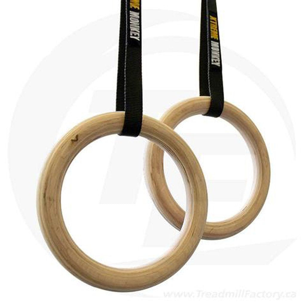 XM Fitness Wood Gym Rings - Adjustable Gymnastic Rings for Home & Outdoor Workouts - Perfect for Strength Training, CrossFit, and Calisthenics