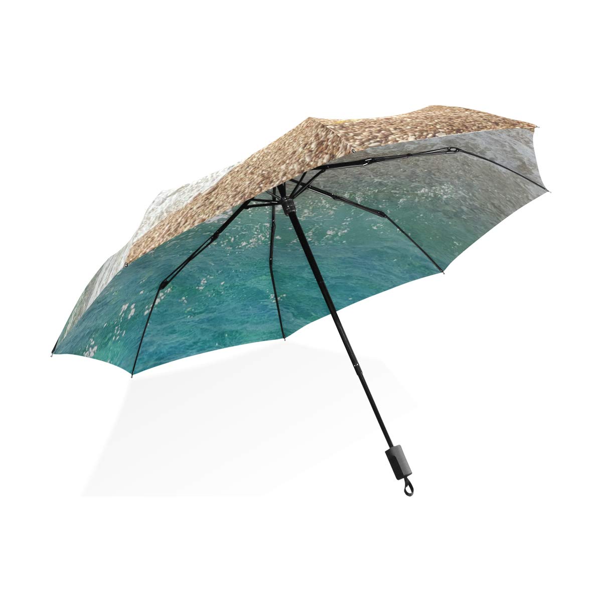 Windproof & Compact Travel Umbrella - 3-Fold Portable Sun & Rain Protection for Beach, Hiking & Outdoor Activities | Lightweight & Durable Design