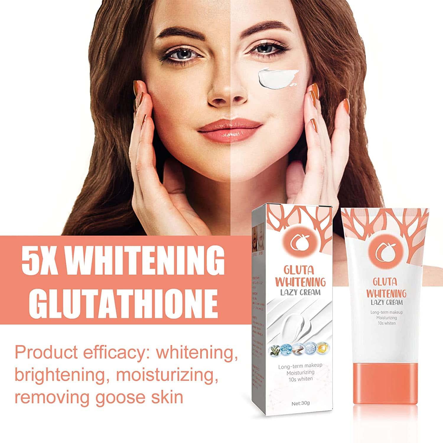 Gluta Whitening Facial Cream - Korean Moisturizing Day Cream for Brightening & Hydration | Perfect for Daily Skincare & Night Routine