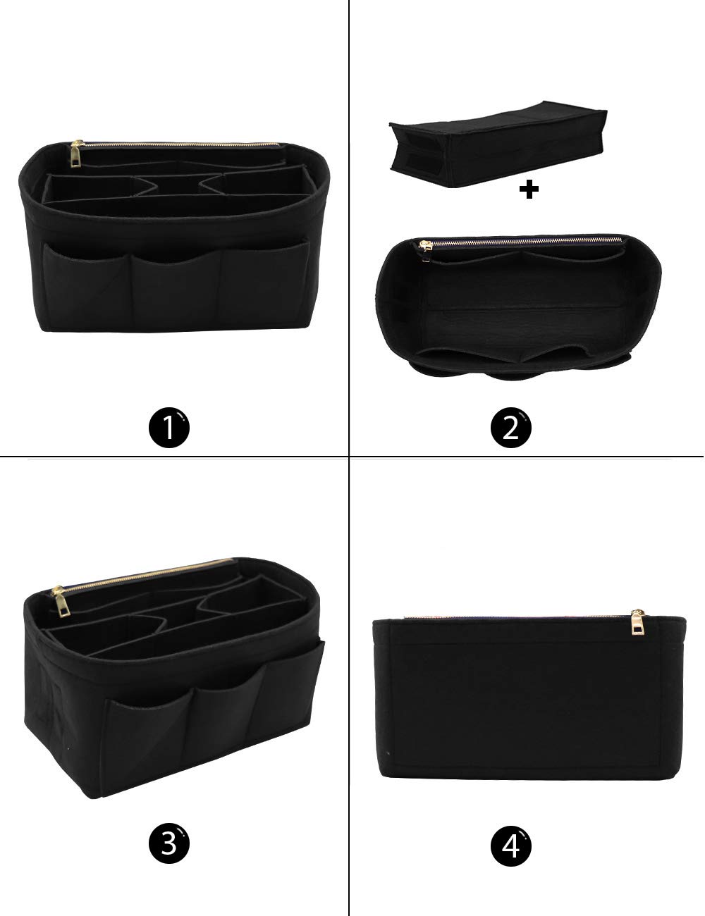 Premium Felt Purse Insert Organizer for Louis Vuitton Speedy & Neverfull Bags - Handbag Organizer with Multiple Pockets for Wallet, Phone & Cosmetics - Perfect for Travel, Work & Daily Use