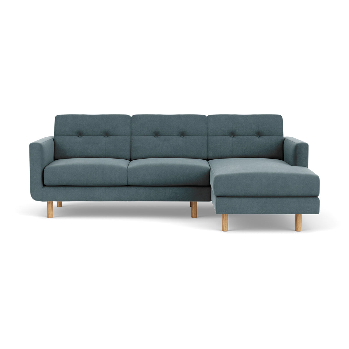 Conrad Fabric Right Chaise Sofa - Modern Sectional Couch for Living Room, Lounge & Home Theater - Comfortable Upholstered Furniture with Chaise Lounge