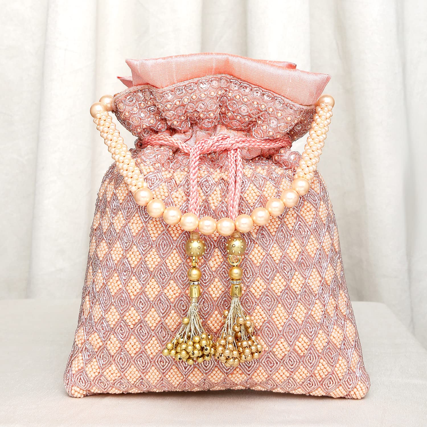 Elegant Aheli Indian Potli Bags for Women - Handmade Ethnic Clutch Purse with Drawstring | Perfect for Weddings, Parties & Evening Events