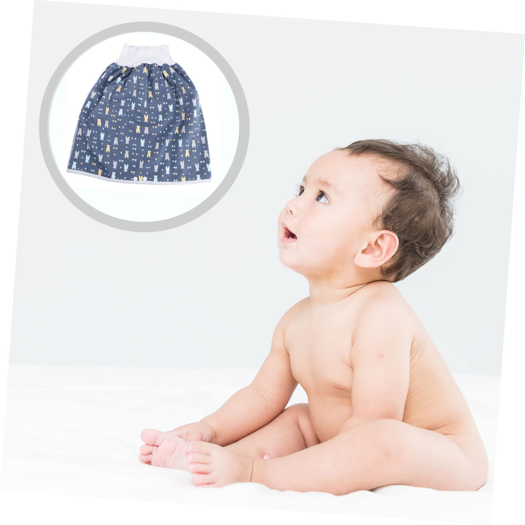CIMAXIC 3 Pack Baby Diaper Skirts - Soft Cotton Potty Training Pants for Toddlers (Blue) | Comfortable & Absorbent for Daycare, Home & Outdoor Use