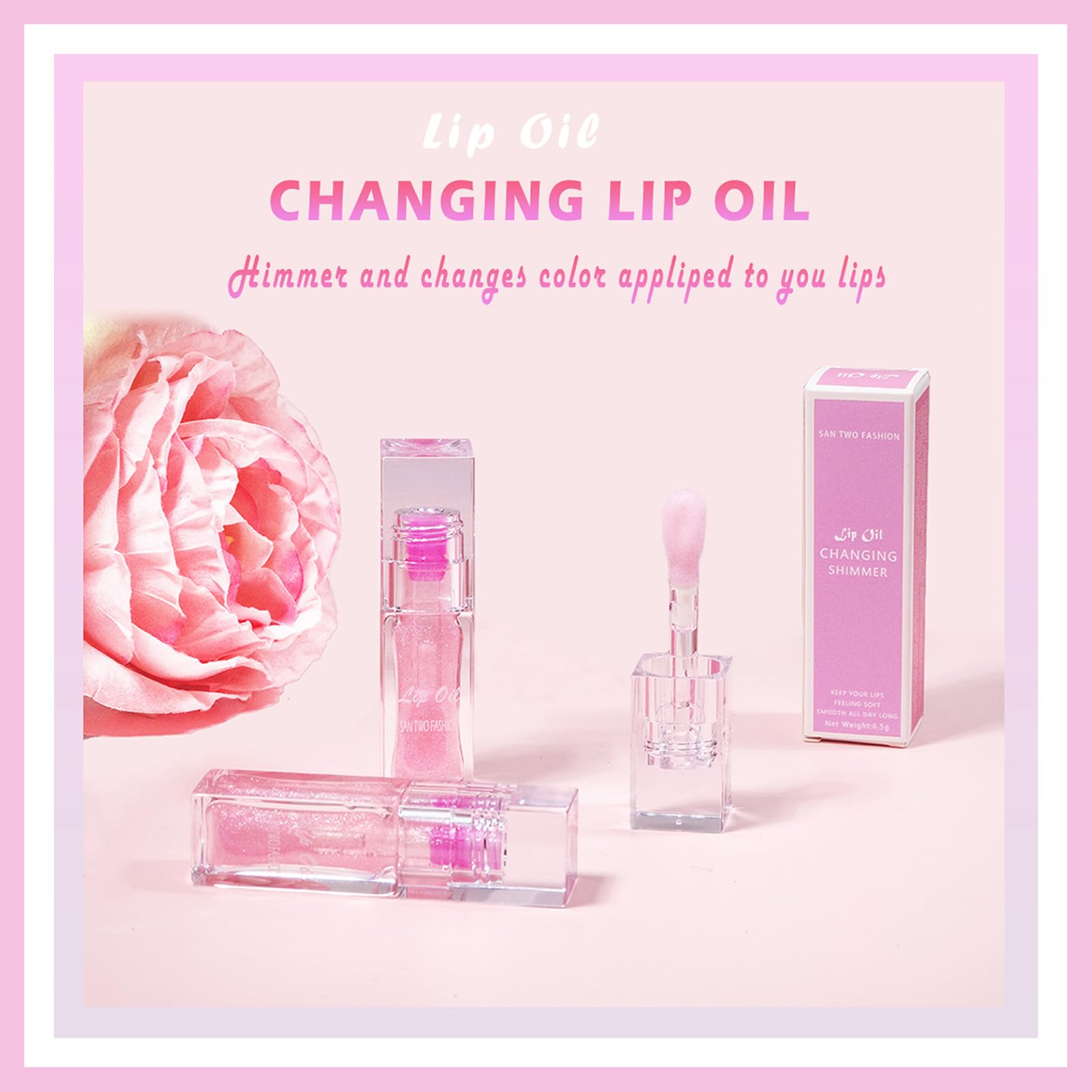Magic Color Changing Lip Oil - Hydrating & Long Lasting, Warm Change Lip Gloss with Shimmery Finish for Moisturized & Plump Lips | Perfect for Everyday Wear, Date Night & Special Occasions