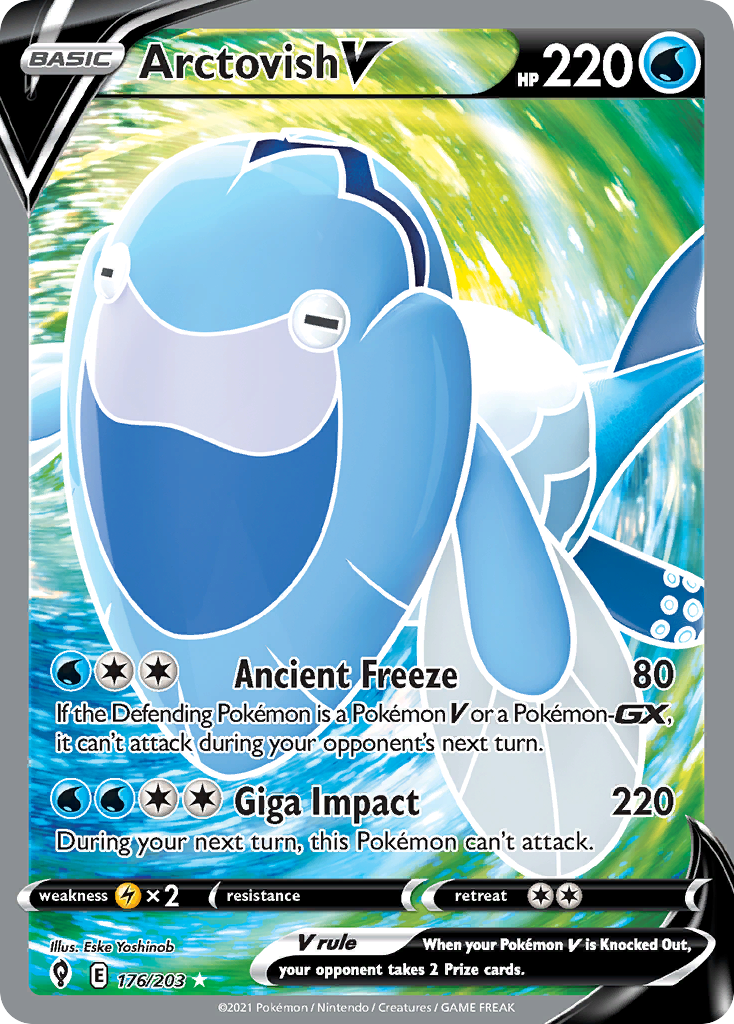 Arctovish V 176/203 Pokemon TCG Card - Rare Collectible for Trading Card Game Battles & Display