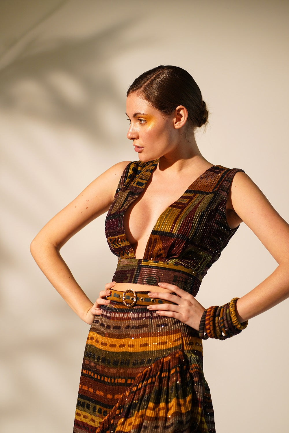 Vibrant Multicolor Abstract Print Women's Top - Stylish Casual & Party Wear for Trendy Outfits