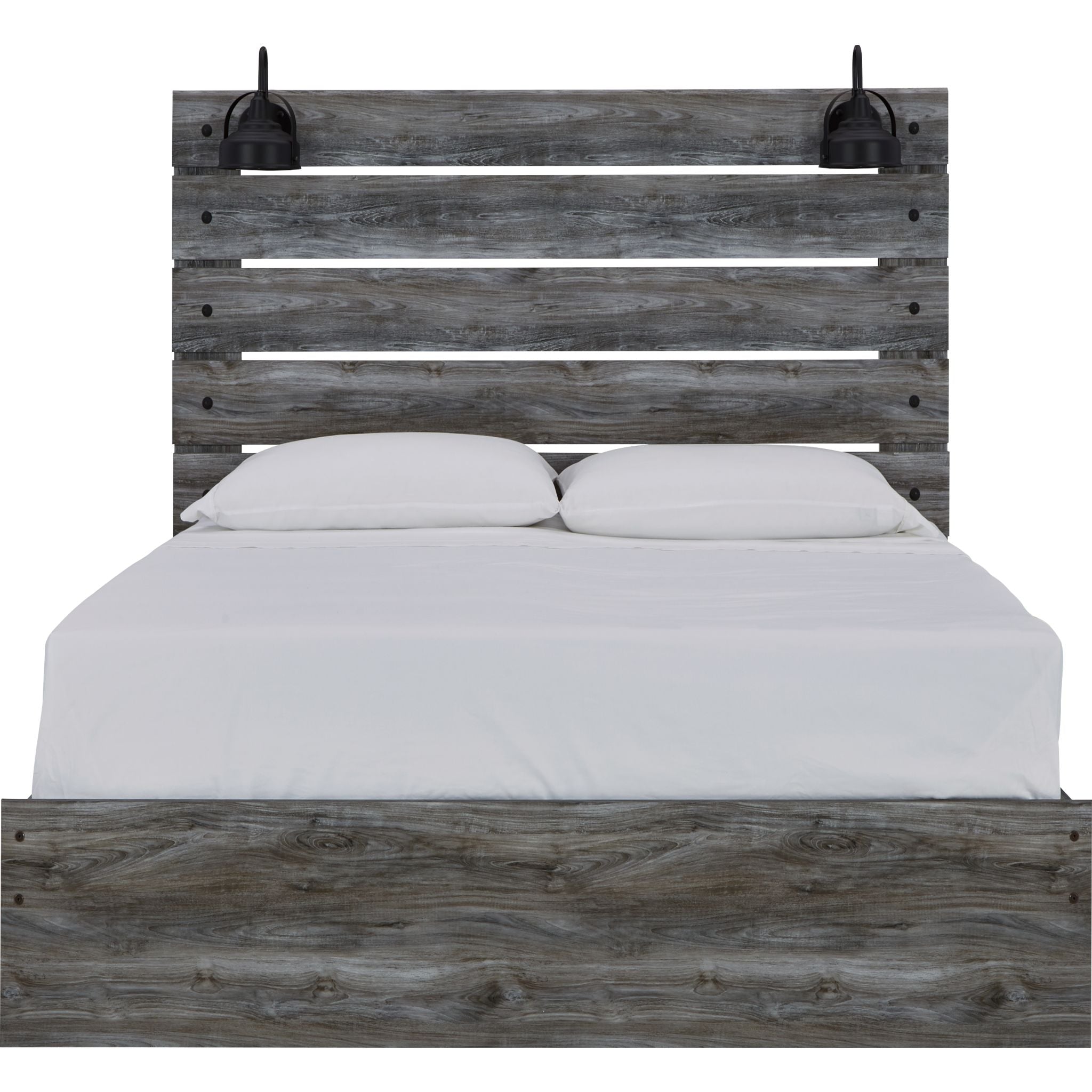 Baystorm Queen Panel Bed Frame with Headboard - Modern Gray Upholstered Platform Bed for Bedroom - Perfect for Master Bedrooms, Guest Rooms & Apartments