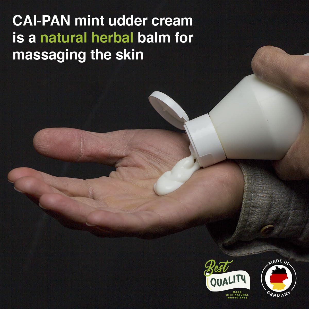 **Cai-Pan Livestock Udder Cream with Pure Japanese Peppermint Oil & Herbal Blend - 88 fl. oz (1 Pack) - Soothes & Protects Cow & Goat Udders for Dairy Farming & Livestock Care**
