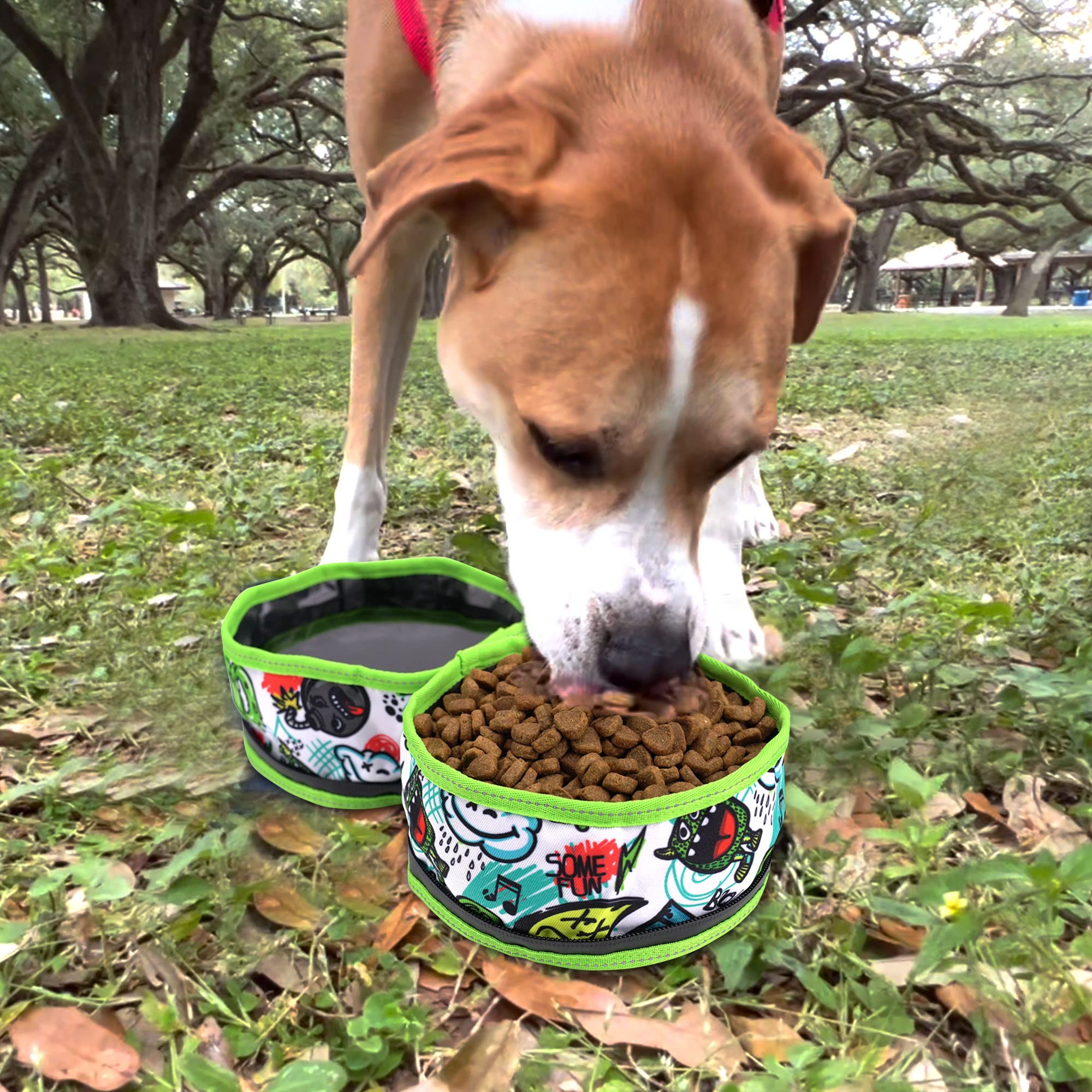 Foldable Dog Travel Bowls for Food & Water - Large Capacity (3 Cups Food, 700ml Water) | Portable, Waterproof Pet Bowl for All Breeds | Perfect for Hiking, Camping & Road Trips