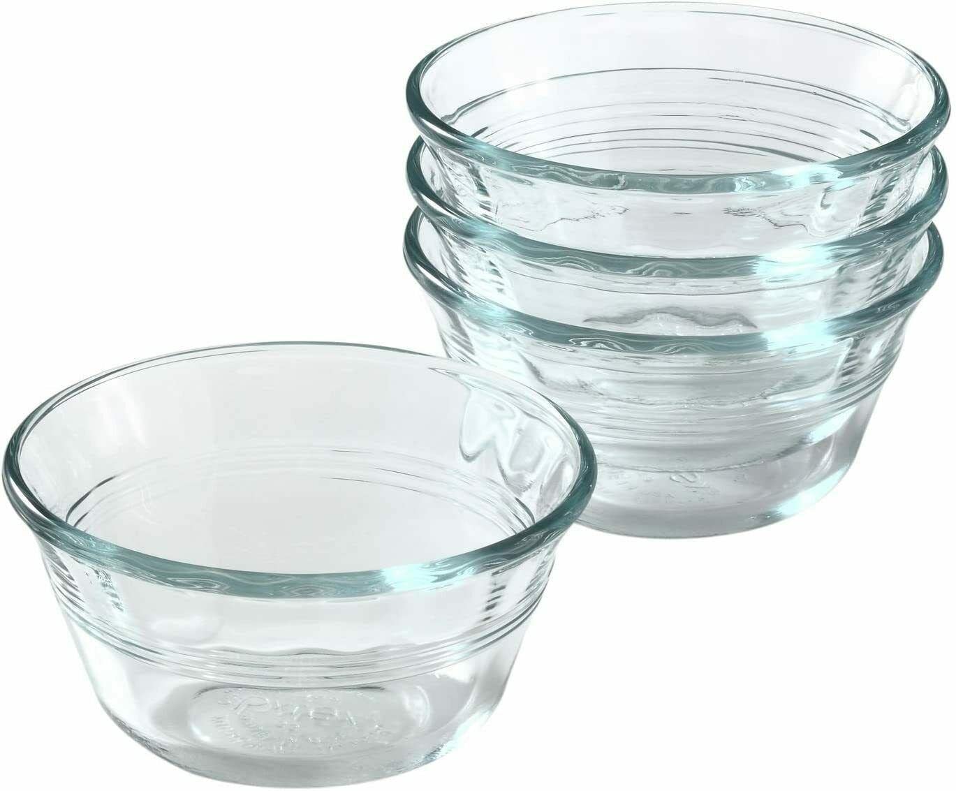CompreDH Prepware 6-ounce Dessert Bowls, Set of 4 Clear Glass - Perfect for Ice Cream, Pudding & Fruit Salads | Great Gift for Men, Women, Dad - Christmas & Birthday Present Ideas for Him & Her