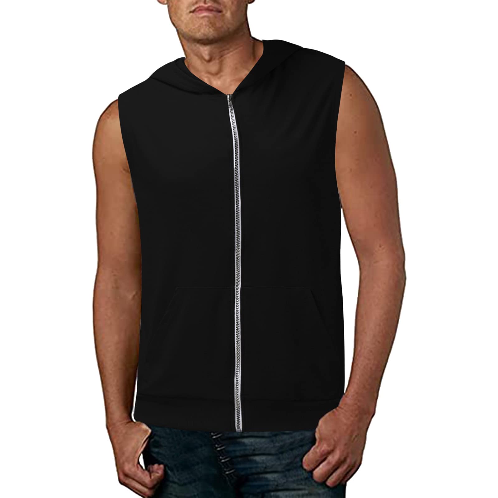 Men's Hawaiian Shirts - Summer Sleeveless Hooded Cardigan Vest for Sports & Fitness | Beachwear, Gym, Outdoor Activities