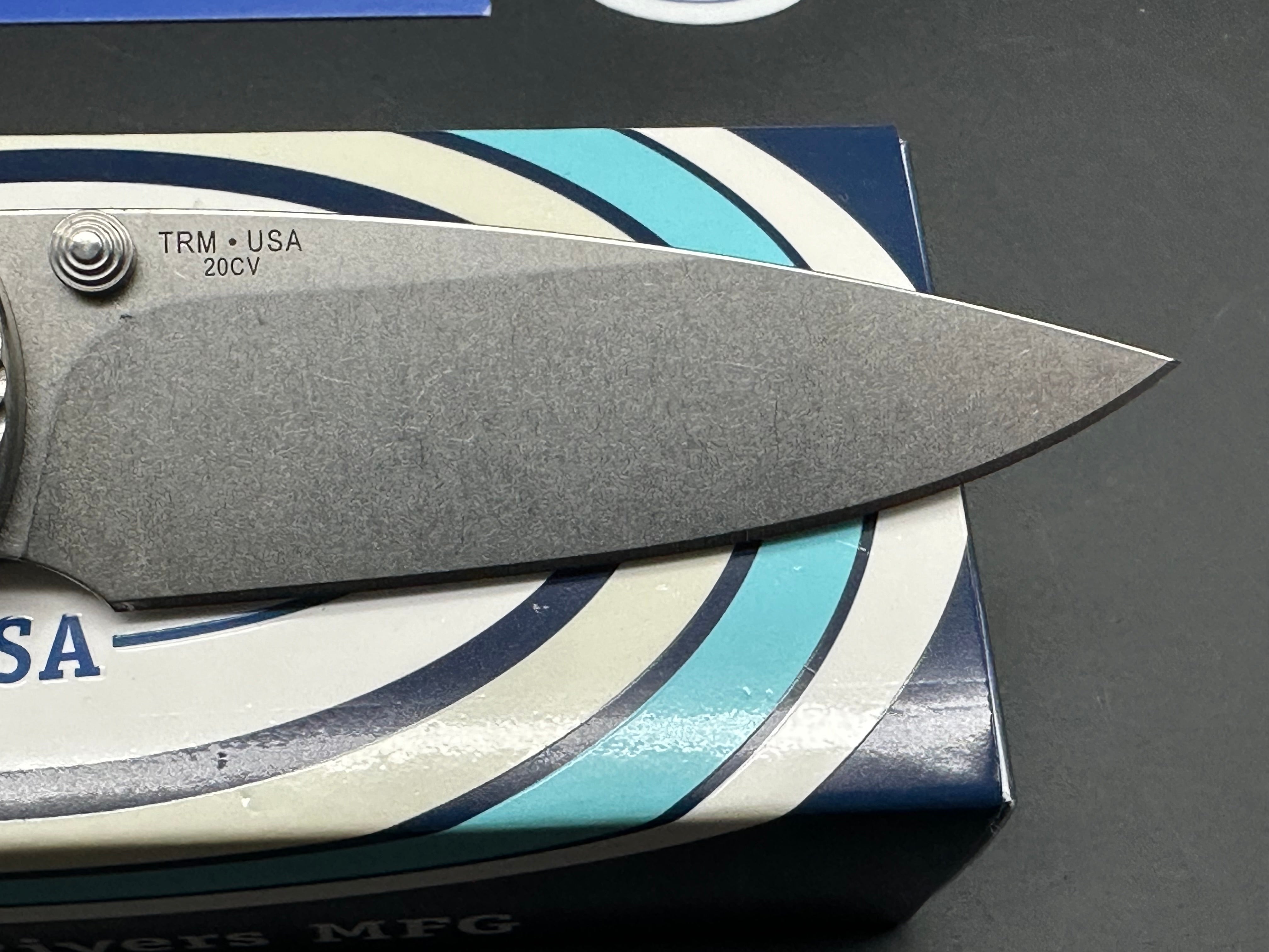TRM Atom Linerlock Folding Knife - 3D Contoured Titanium Handle, EDC Pocket Knife for Outdoor Camping, Hiking & Everyday Carry | Three Rivers Manufacturing