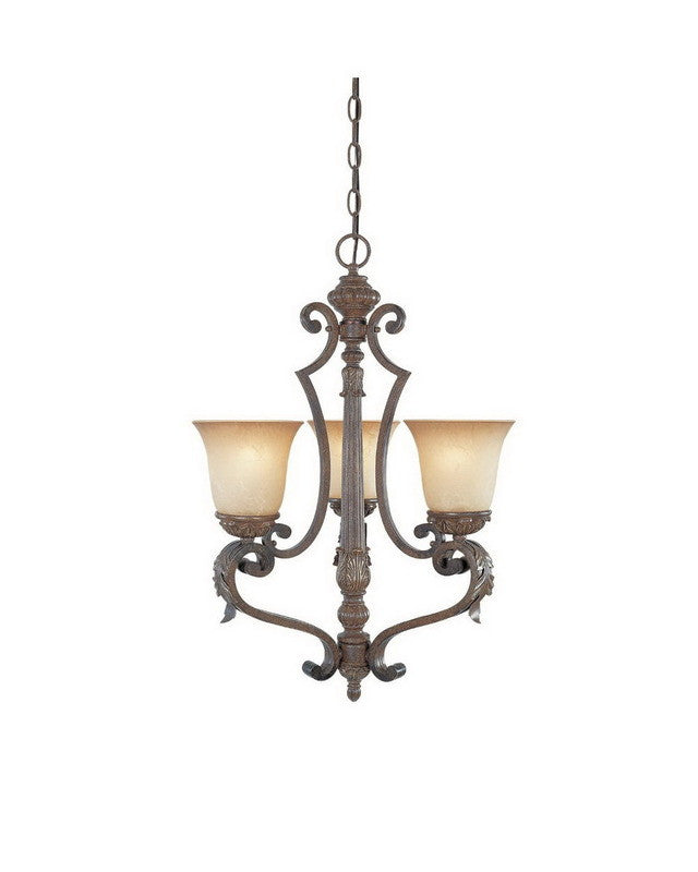 Designer Fountain Lighting 97683 VBG Grand Palais Collection 3-Light Venetian Bronze & Gold Chandelier - Perfect for Dining Room, Foyer, or Luxury Home Decor