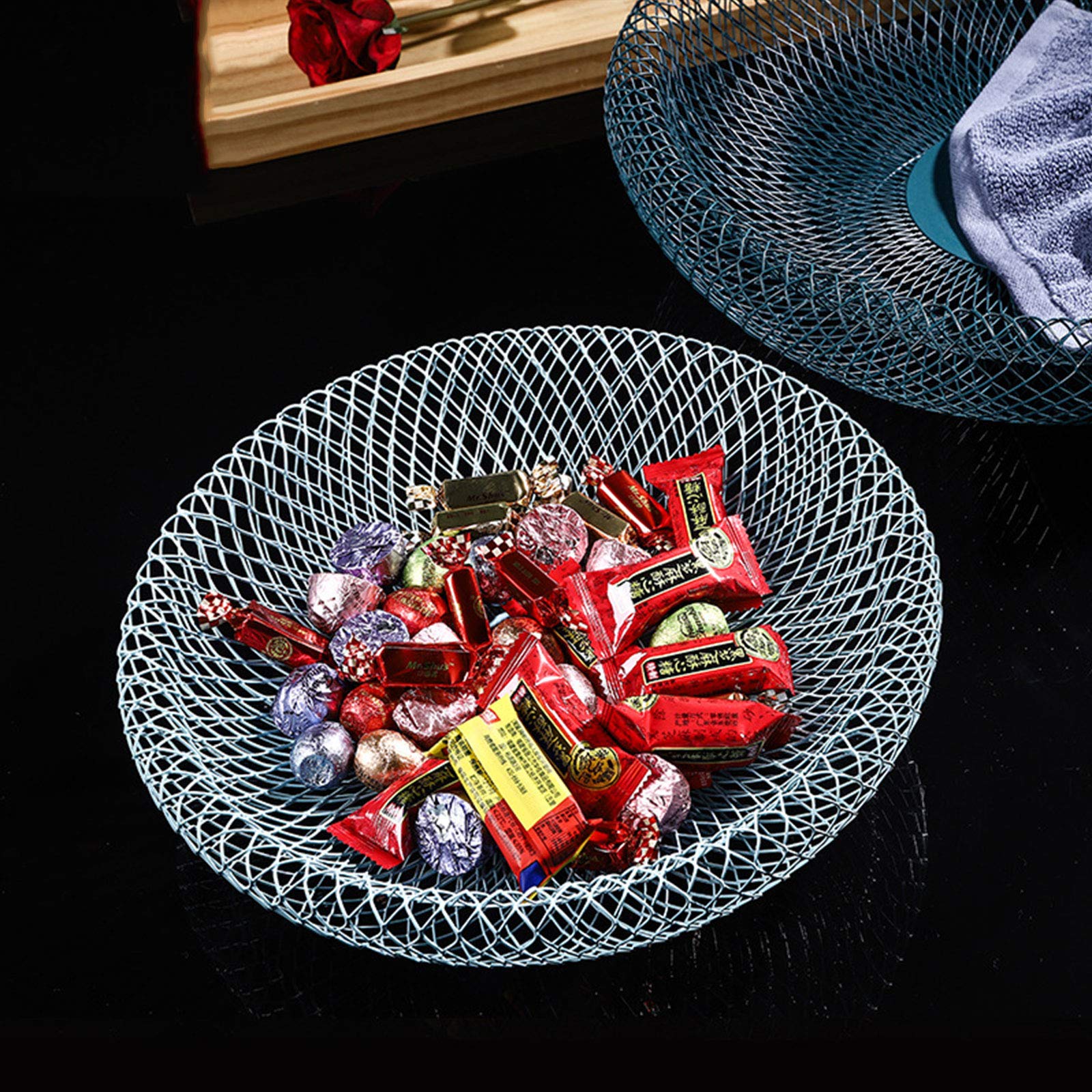 Metal Wire Fruit Basket - Kitchen Counter & Table Decor for Fruits, Snacks