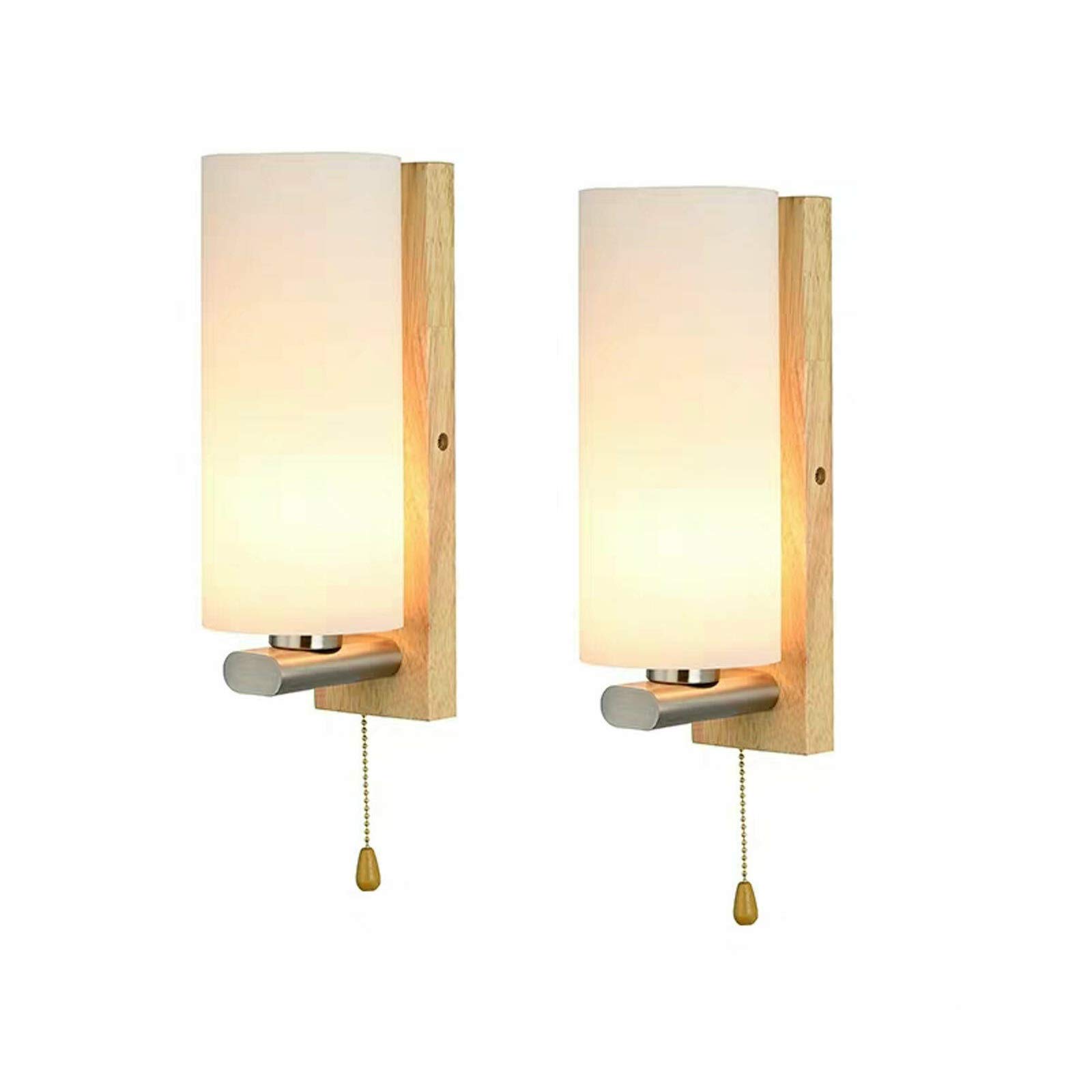 Modern LED Wall Sconce Light - 5W Bedroom Wall Lamp with Glass Shade (2-Pack) - Perfect for Bedside Lighting, Hallway Illumination & Cozy Home Decor