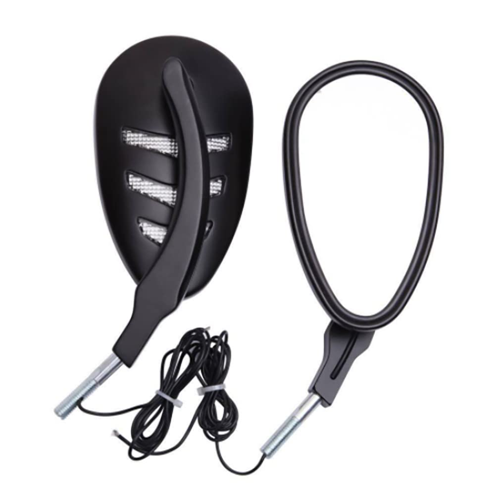 Harley Davidson Motorcycle Rear View Mirrors with LED Amber Turn Signal Lights - Black & Silver - Enhanced Safety & Style for Cruiser Riders