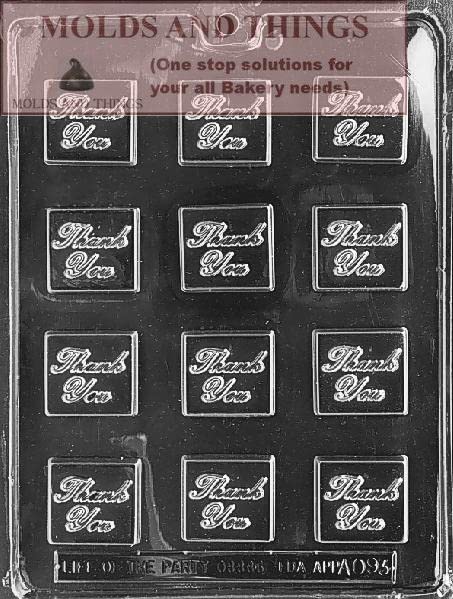 Premium Thank You Chocolate Candy Mold Set of 2 with Detailed Molding Instructions - Perfect for DIY Gifts, Party Favors & Holiday Treats