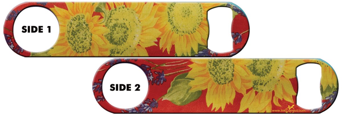 Killer Inked Sunflower Design Bottle Opener - Red Metal Beer Bottle Opener for Home, Bar, Parties & Outdoor BBQs