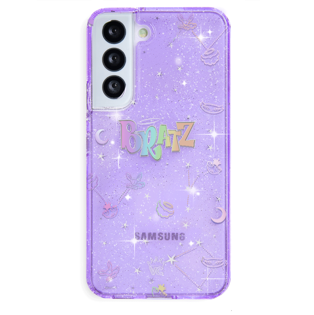 Bratz Celestial Glitter Samsung Phone Case - Trendy Protective Cover for Galaxy S23/S22/S21 - Perfect for Teens & Fashion Lovers (School, Parties, Daily Use)