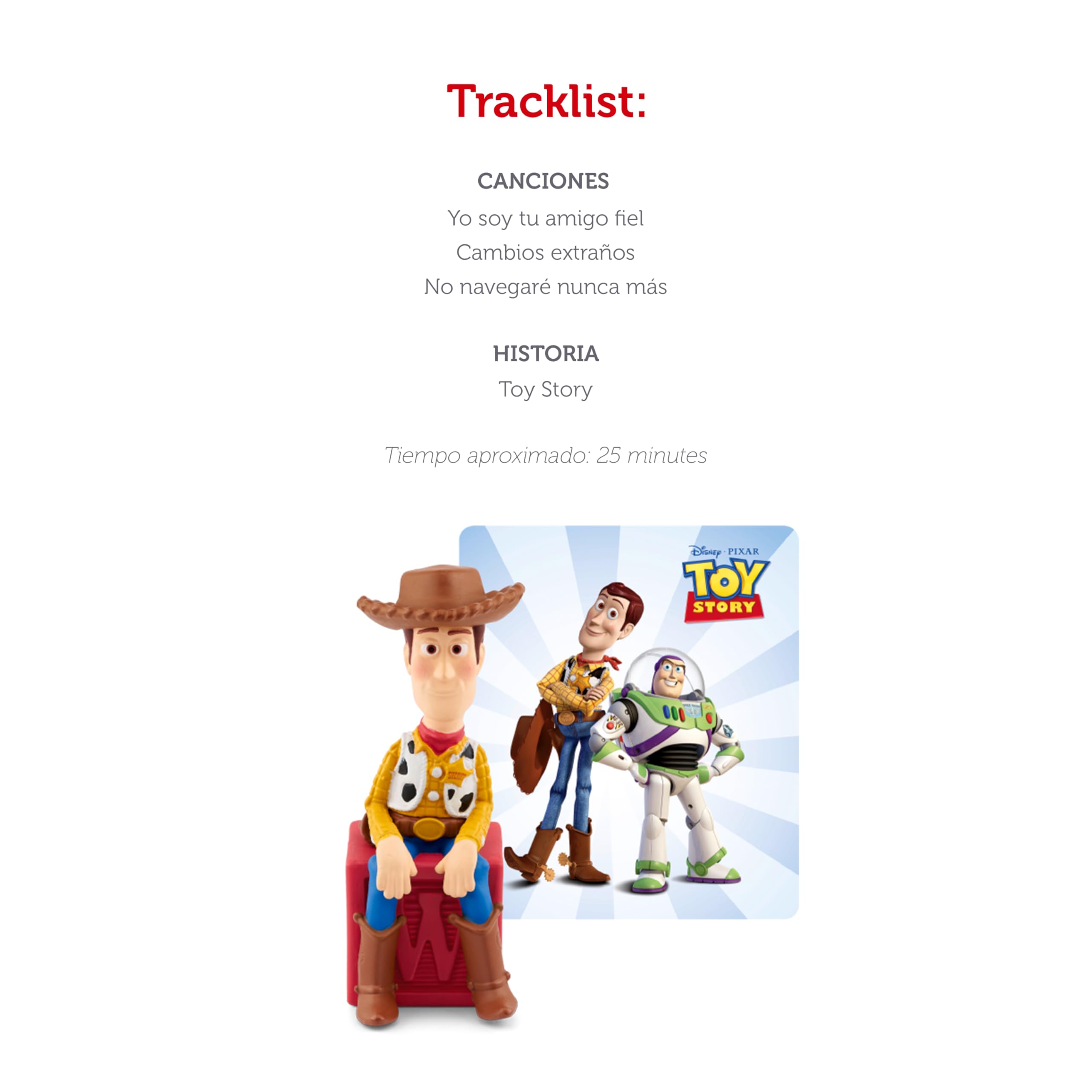 Disney Pixar Toy Story Woody Tonie Audio Figurine - Interactive Storytelling Toy for Kids | Perfect for Playtime, Bedtime Stories & Learning Spanish