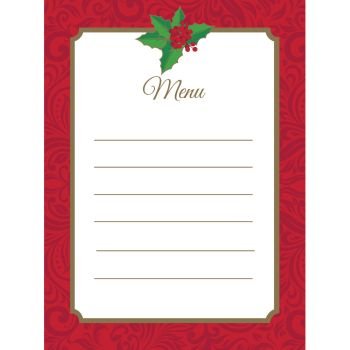 Elegant Christmas Menu Cards - Set of 8 Printable Holiday Dinner Party Place Cards | Perfect for Christmas Dinner, Holiday Gatherings & Festive Table Settings