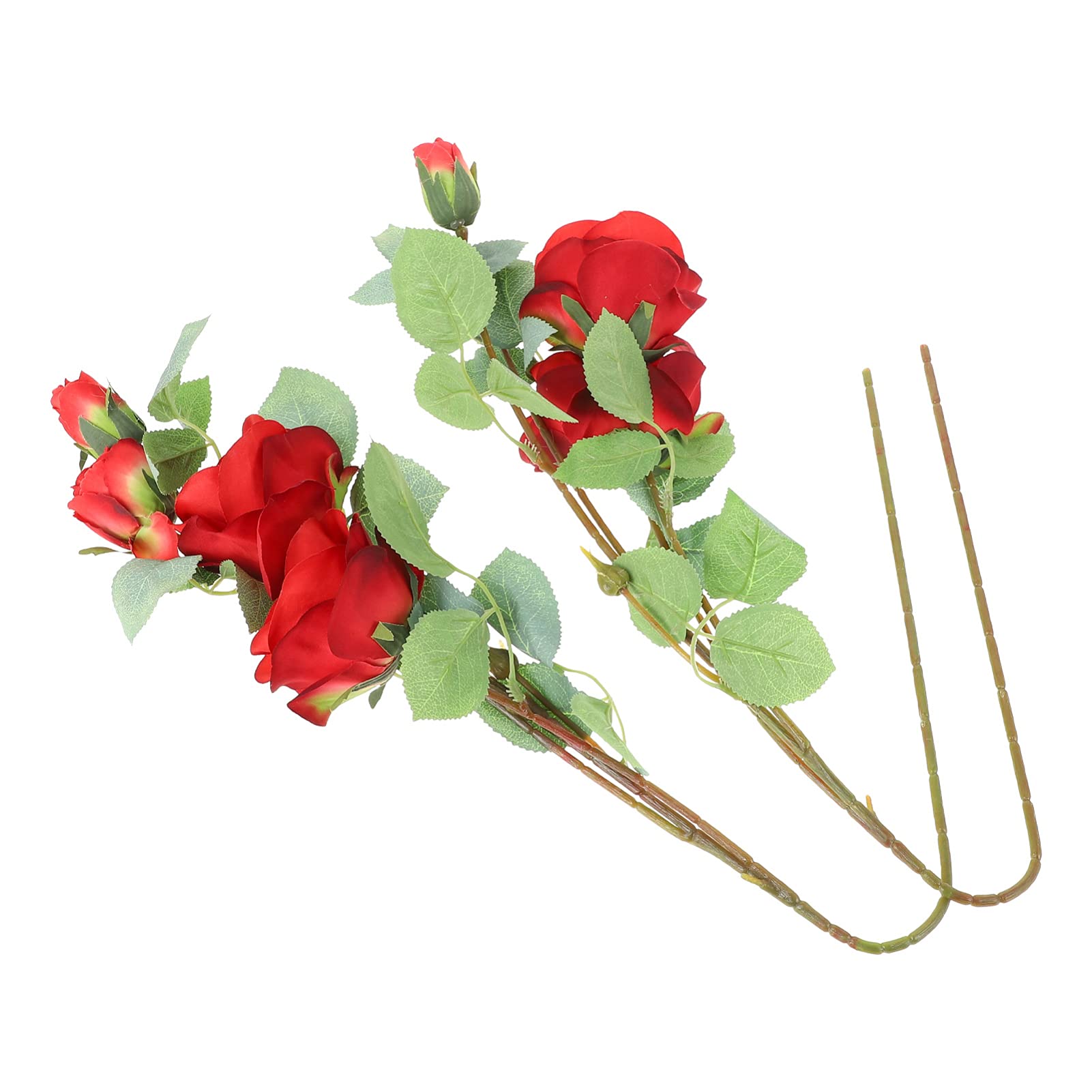 ULTNICE 2Pcs Artificial Silk Rose Bouquet - Realistic Fake Floral Garland for Wedding, Bridal Shower, Party Decor & Home Centerpiece (Red) | Perfect for Table Settings, Photo Props & DIY Wedding Arrangements