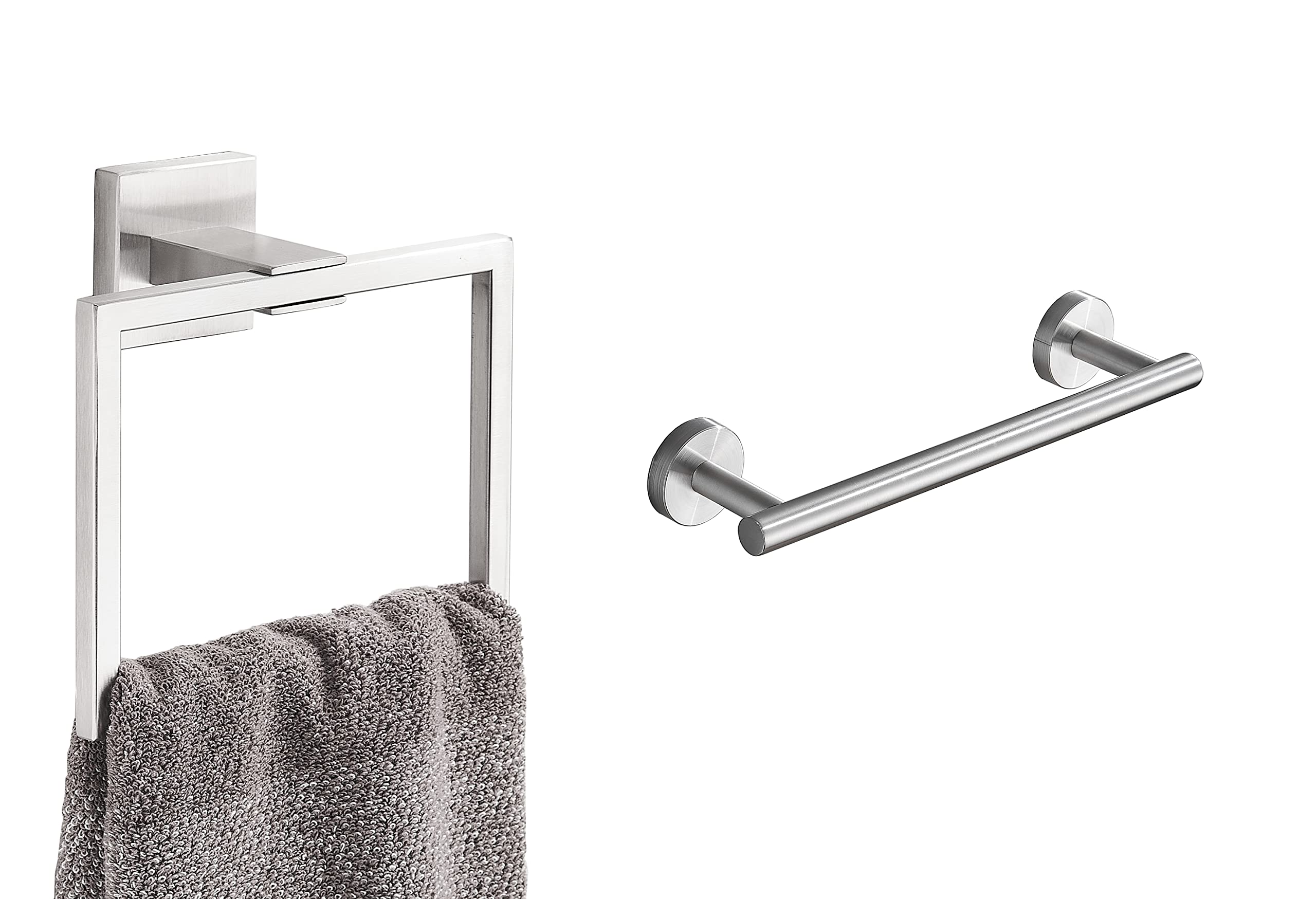 Stainless Steel Towel Ring Holder - Brushed Nickel for Bathroom Decor