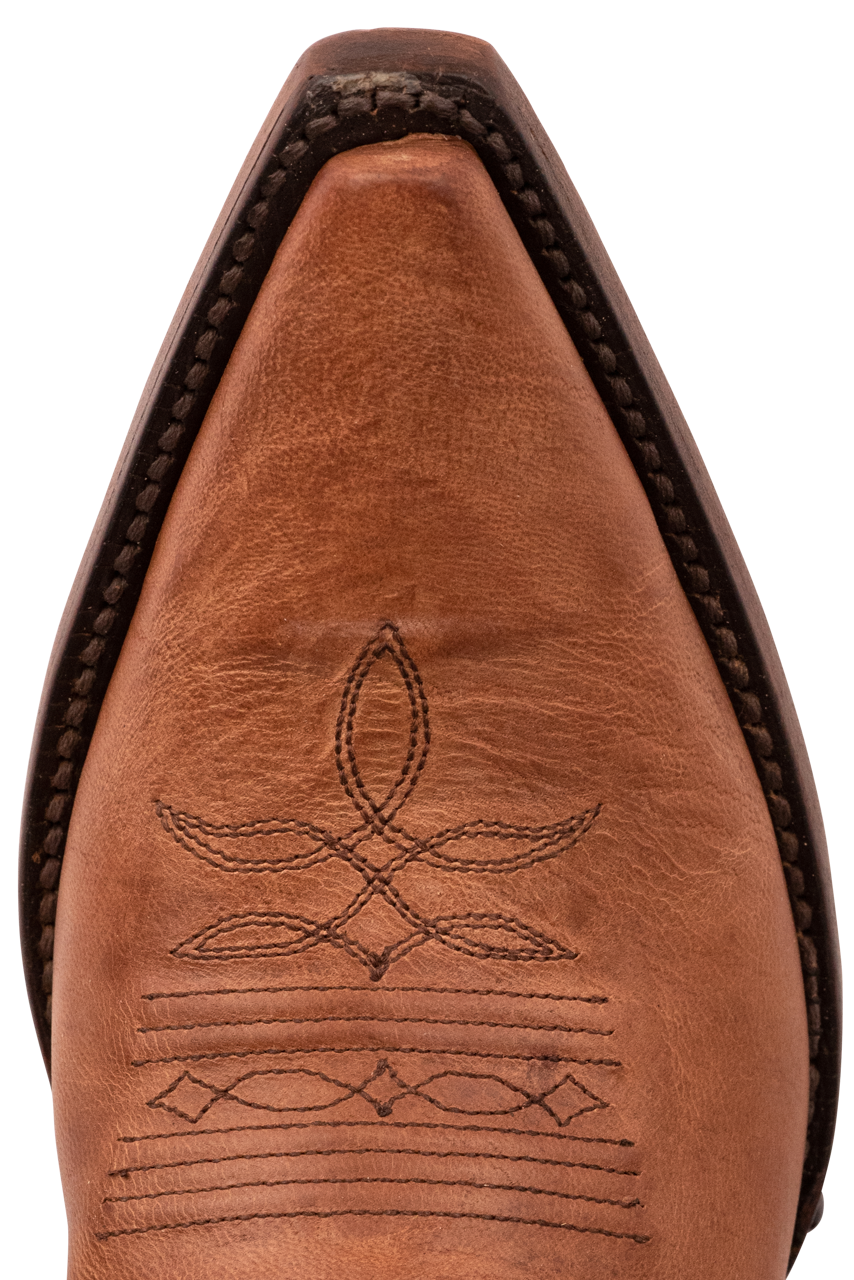 Black Jack Goat Leather Cowgirl Boots in Tan - Western Style Ankle Boots for Women | Perfect for Country Dancing, Rodeo Events & Everyday Wear