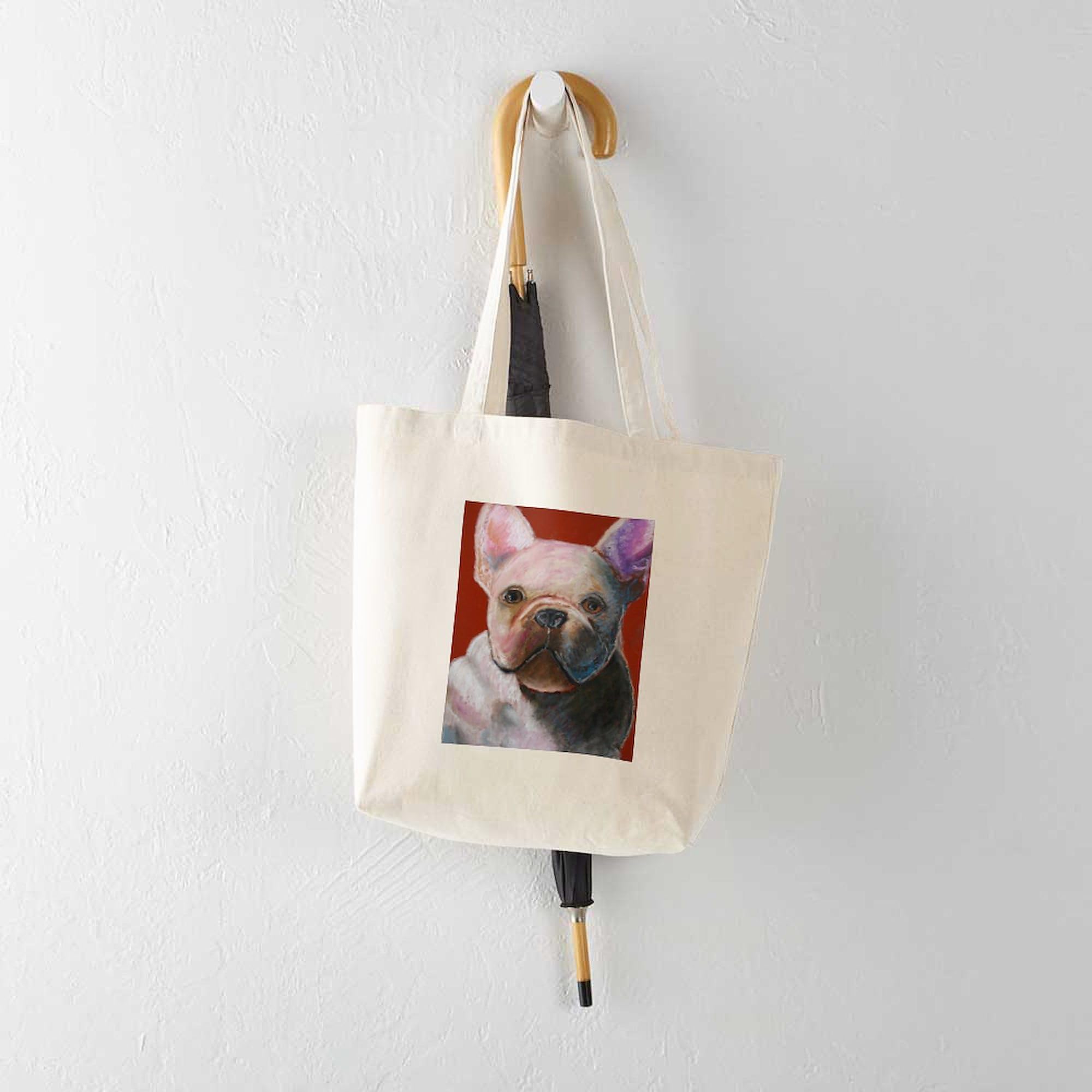 French Bulldog Tote Bag - Natural Canvas Reusable Shopping Bag for Groceries, Beach & Work | Cute Dog Lover Gift Idea