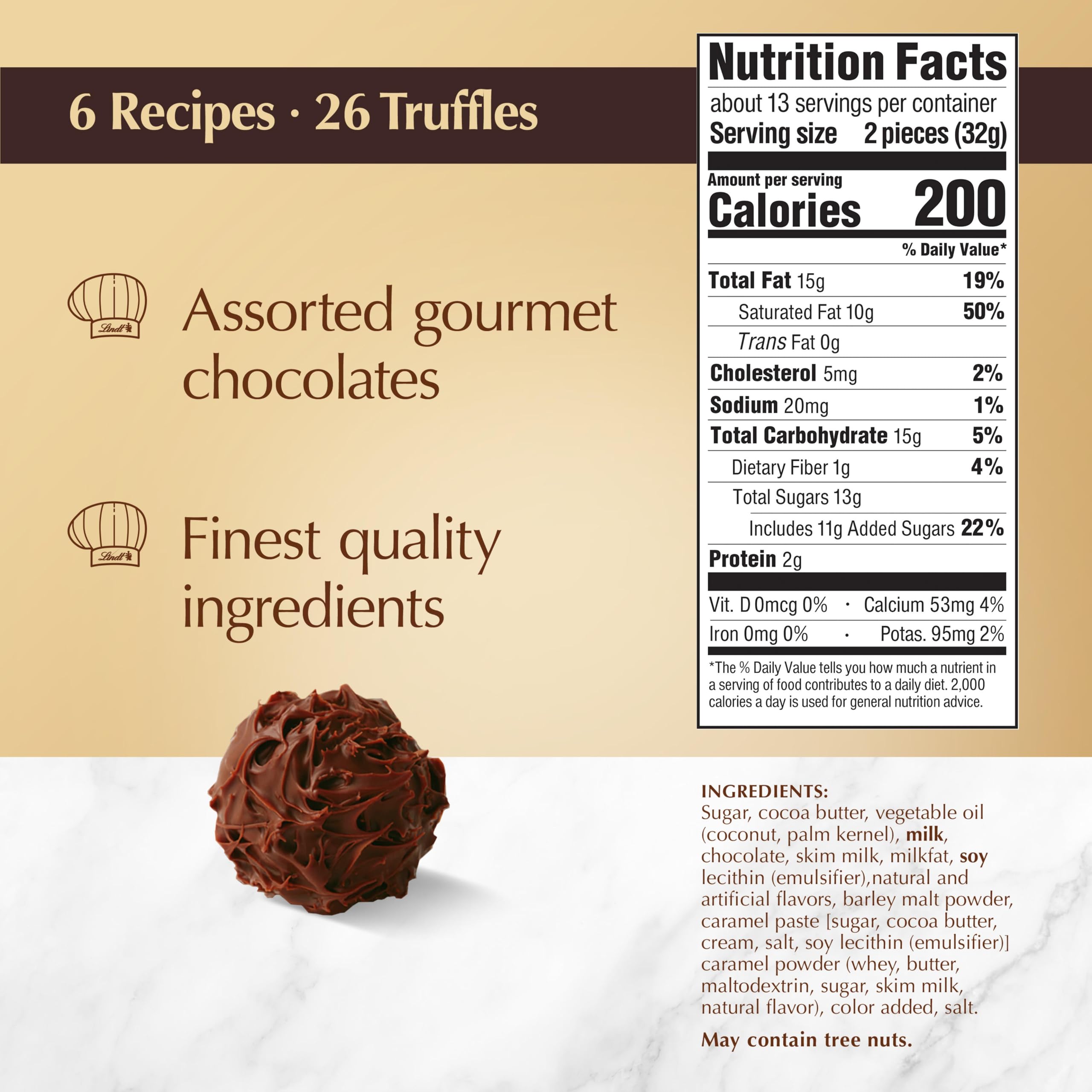 Lindt Gourmet Chocolate Truffles Gift Box - 26 Count (14.7 oz) Premium Easter Chocolate Candy for Gifting & Celebrations - Perfect for Easter Baskets, Holiday Treats & Special Occasions