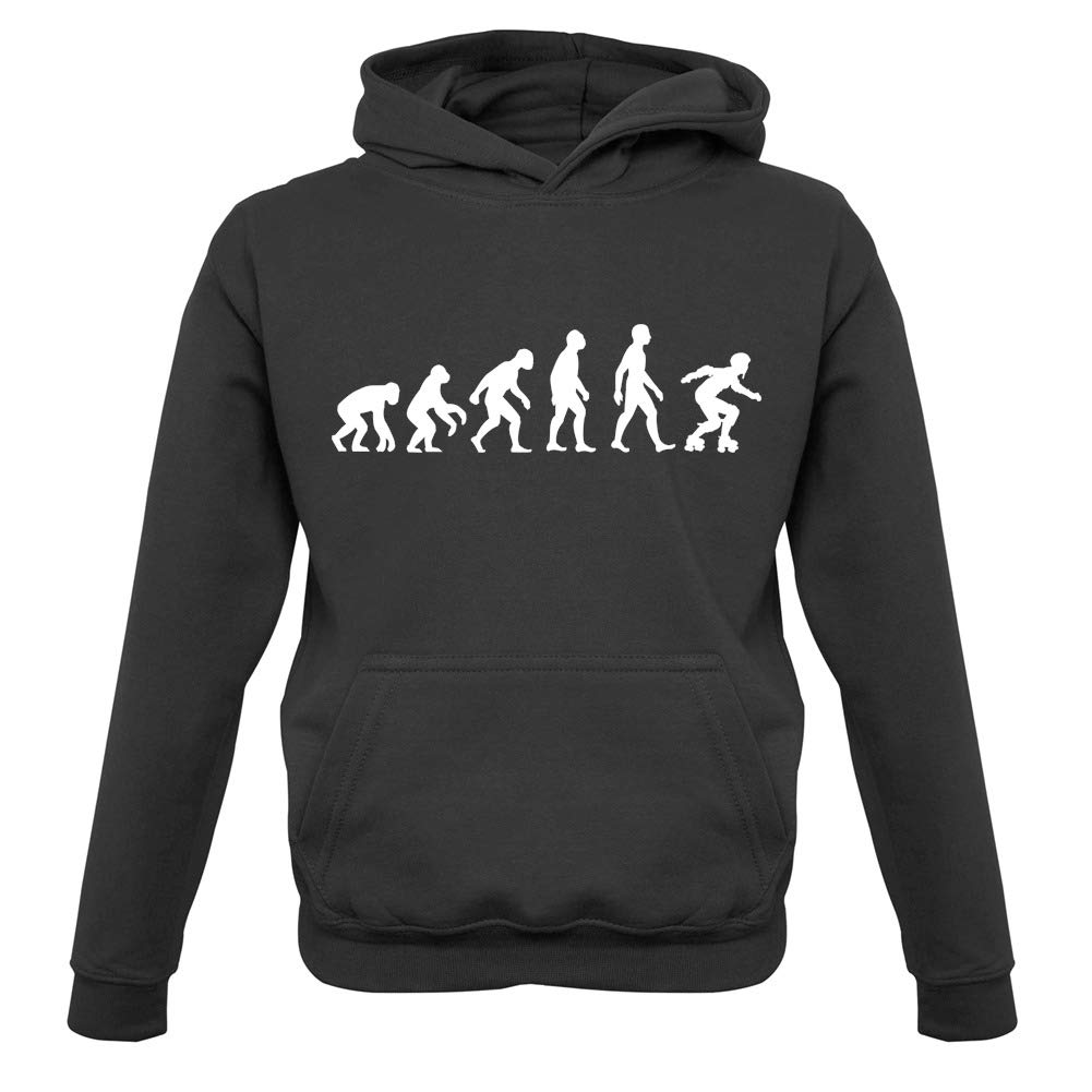 Evolution of Man Roller Derby Kids Hoodie - Soft Pullover Sweatshirt for Boys & Girls - Perfect for School, Playdates & Outdoor Activities