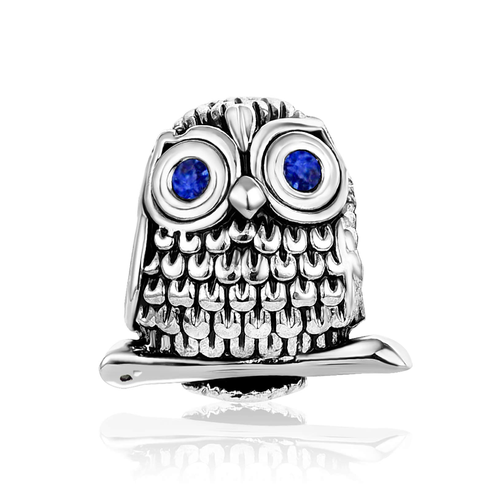 Wisdom Owl Charm for Pandora Bracelets - Elegant Silver Owl Pendant Compatible with Pandora Charms & Jewelry - Perfect for Gifts, DIY Bracelets & Necklace Making