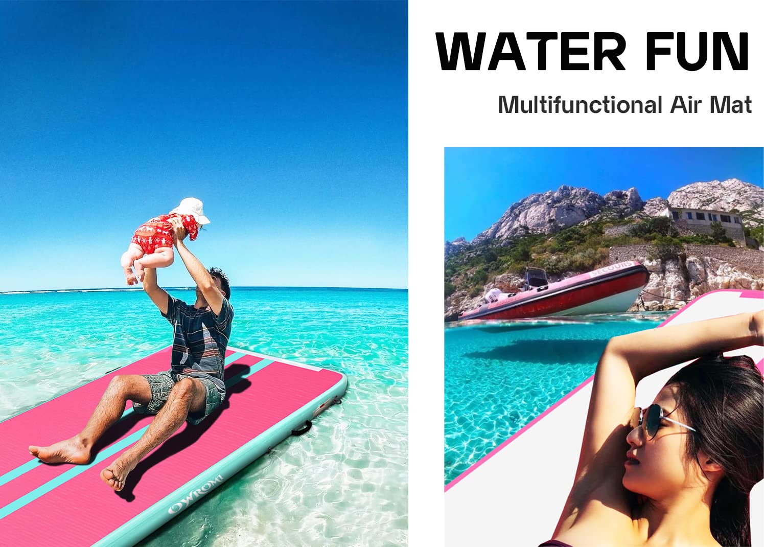 Inflatable Gymnastics Air Mat with Electric Pump - Tumble Track & Air Barrel for Backbend Training | Portable Gymnastics Equipment for Home, Gym & Outdoor Practice | Perfect for Kids, Teens & Adults