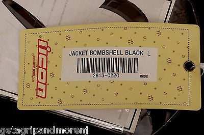 ICON MOTO Women's Black Bombshell Leather Jacket - Genuine Leather Motorcycle Jacket for Women, Size Large - Perfect for Riding, Biker Events & Casual Wear