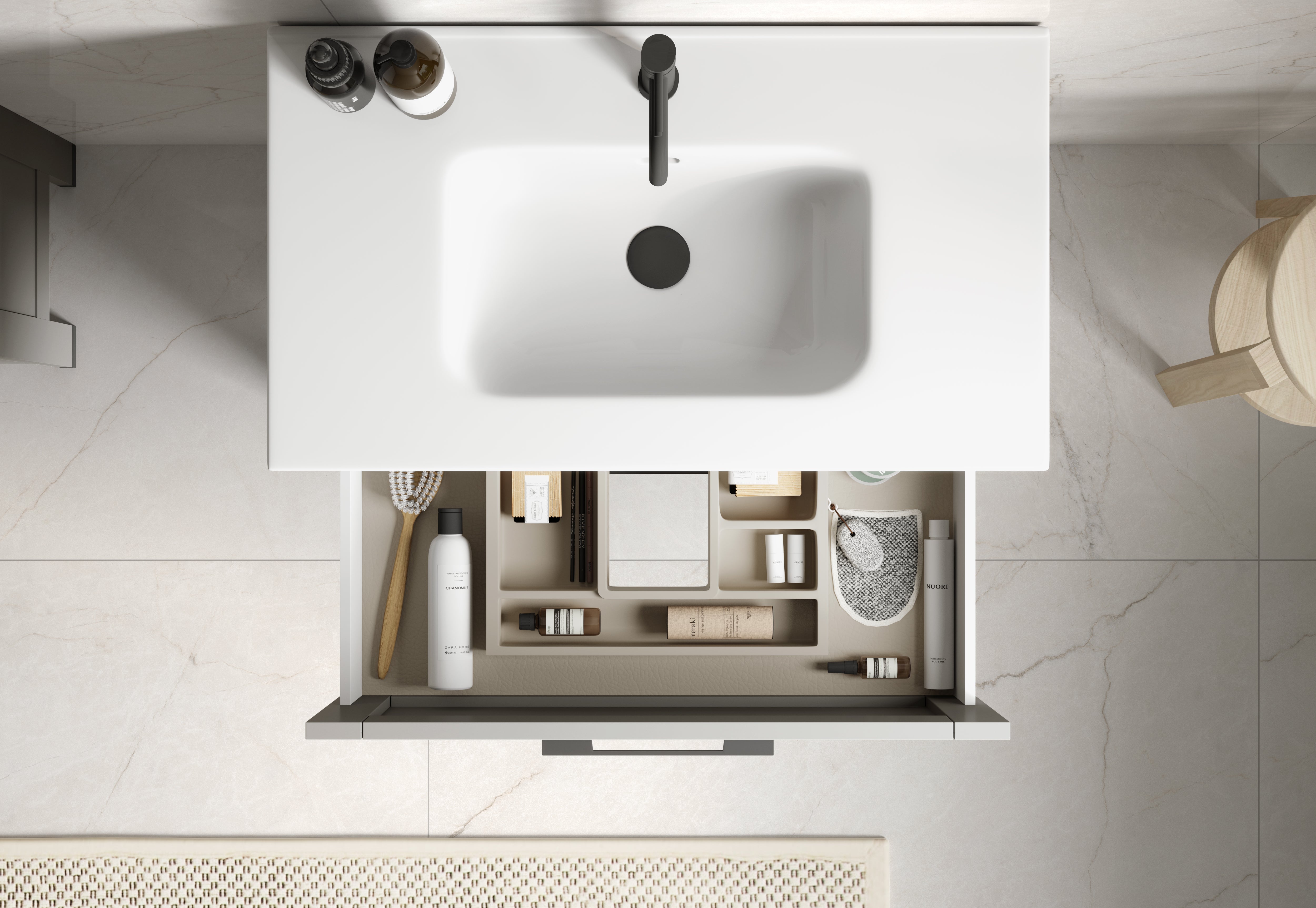 DAX Onix Glossy Ceramic Basin - Modern Bathroom Sink with High Gloss Finish, Durable Porcelain for Vanity or Powder Room (Perfect for Contemporary Home & Hotel Renovations)