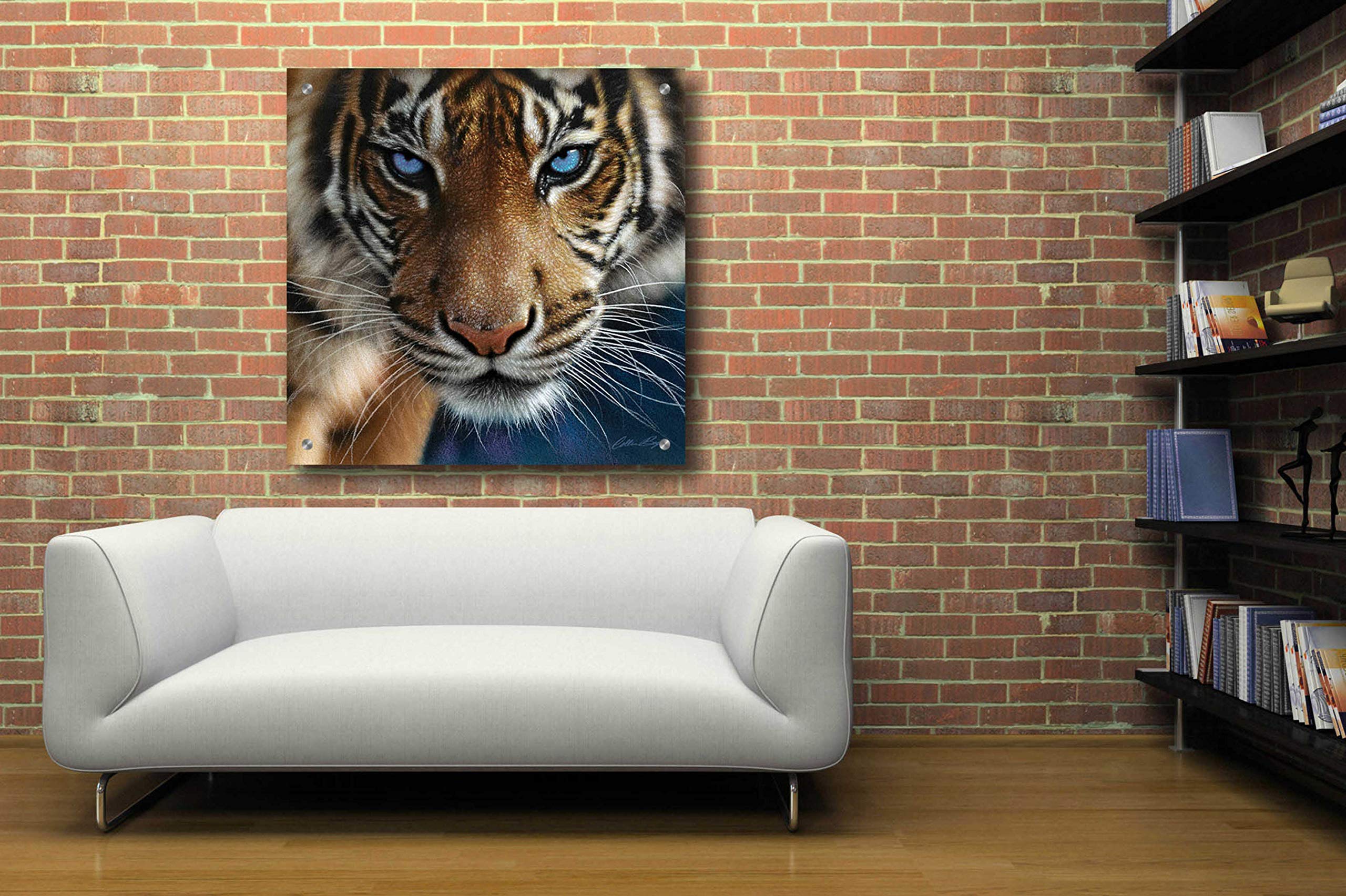 Epic Art 'Blue Eyes' by Collin Bogle - 36x36 Inch Acrylic Glass Wall Decor for Living Room, Bedroom & Office - Modern Abstract Painting for Home & Office Decor