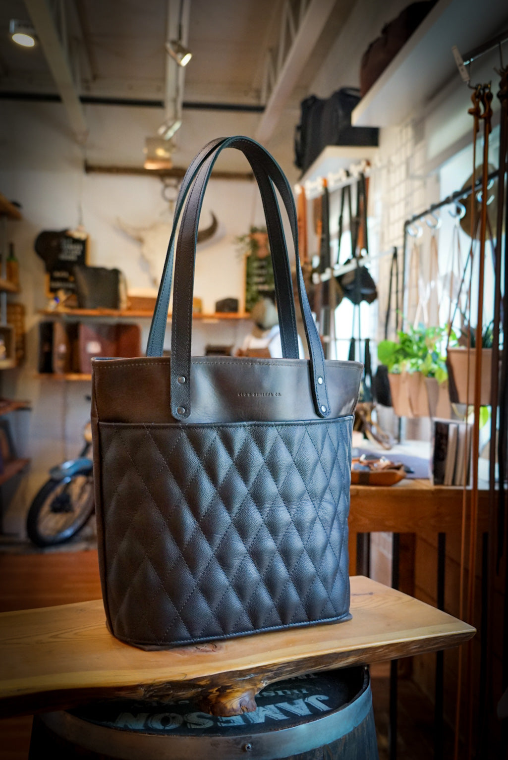 Stylish Diamond Stitch Tote Bag - Espresso Brown & Pebbled Black Leather Shoulder Bag for Women | Perfect for Work, Travel & Shopping